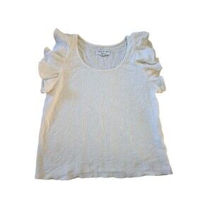 Textured And Thread White Tank Top Size XS Madewell Butterfly Sleeves